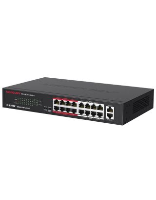 Mercury 16-Port POE 48V Power supply 100M LAN Ports with Gigabit Uplink  Monitoring POE Switch
