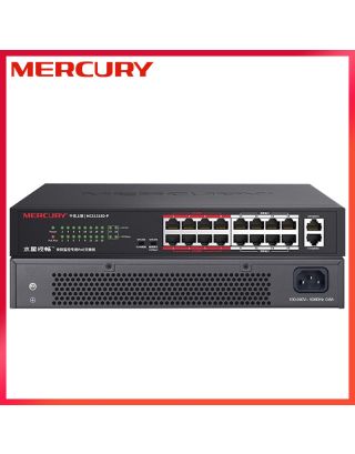 Mercury 16-Port POE 48V Power supply 100M LAN Ports with Gigabit Uplink  Monitoring POE Switch